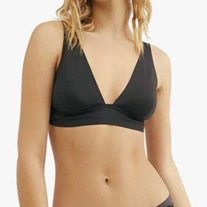 Free People  Erin Scuba Deep V-Neck Bralette | Black